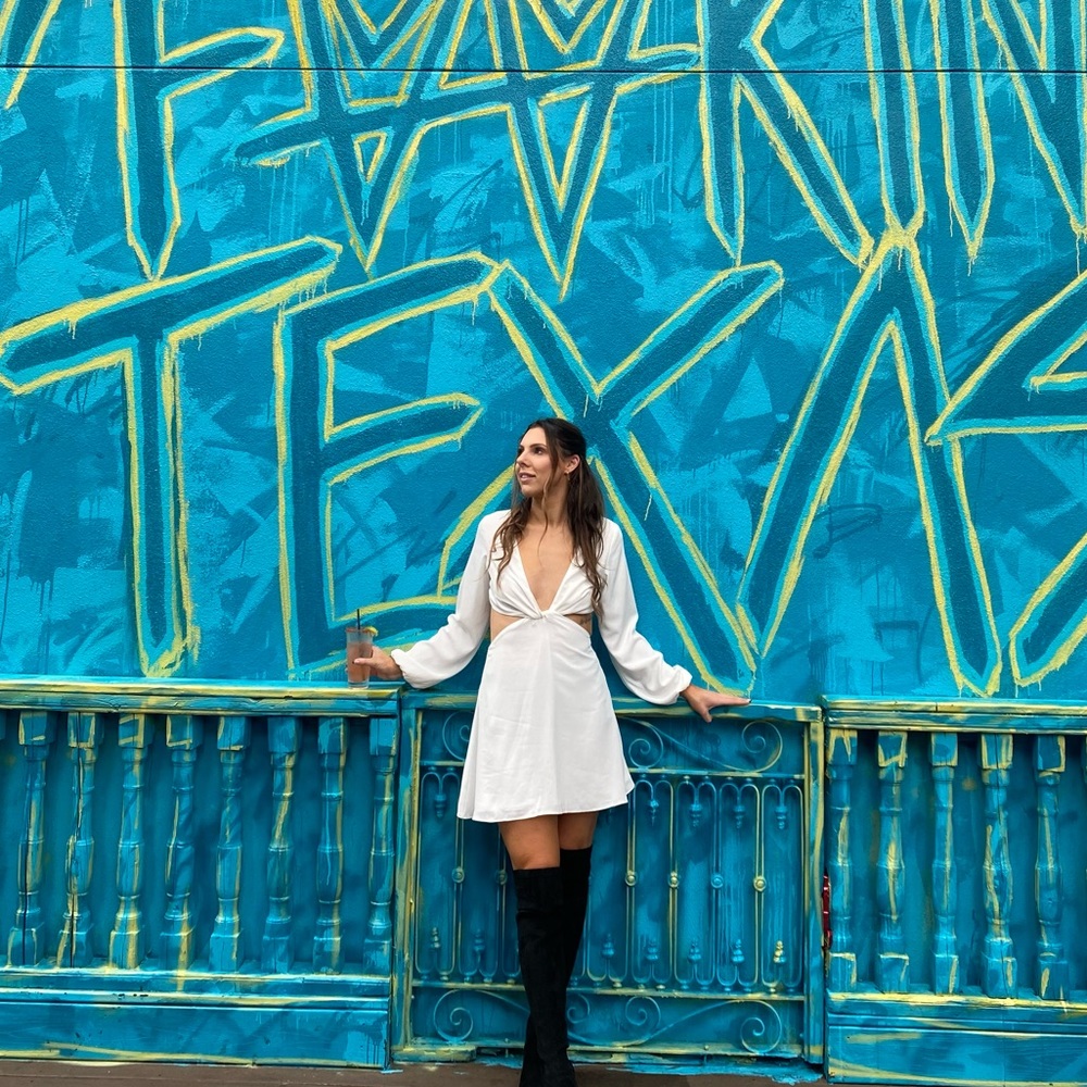 White fox cut out dress